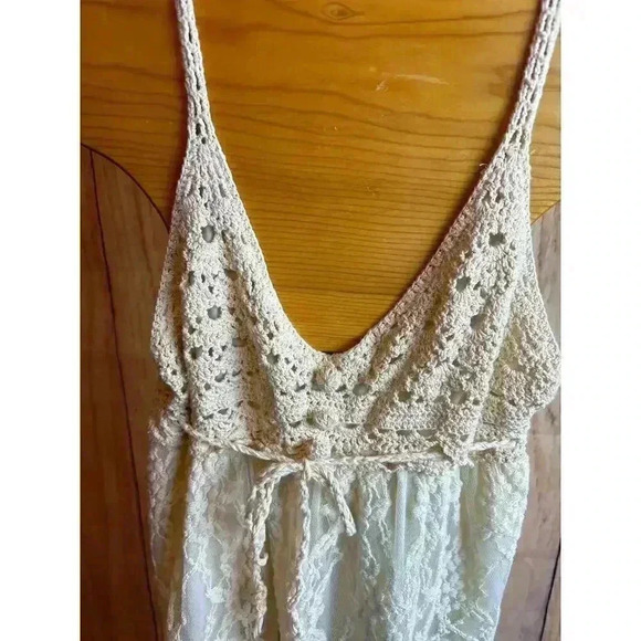 Dazzlin for Brilliant Girls Lace and Crochet Boho Dress Cream Size S READ - Picture 2 of 8